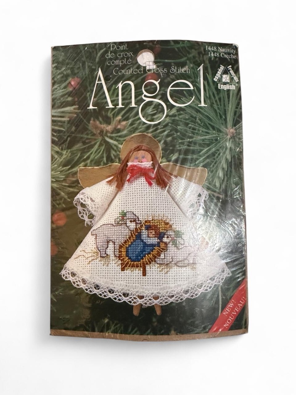Counted Cross Stitch Angel Ornament Kit - Nativity Design - White